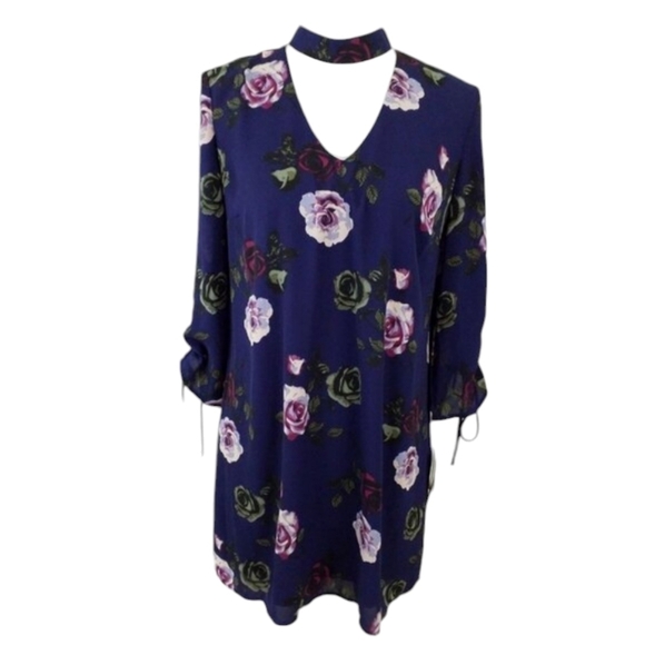 SPEECHLESS ~Youth Size L~ Blue Pink & Green Floral Print Chiffon Dress NWT$48.00 - Picture 1 of 10